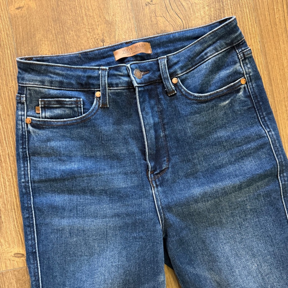 Judy Blue Flare Jeans Dark Wash High Rise Stretch Denim Womens 9/29 Regular - Picture 3 of 16
